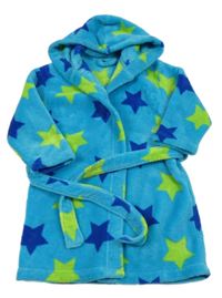 Modrý chlupatý župan s hvězdami a kapucí Next