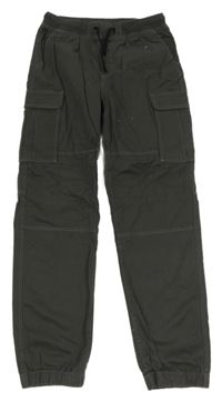 Tmavošedé plátěné jogger kalhoty H&M