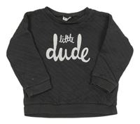 Tmavošedá prošívaná mikina s nápisem Next