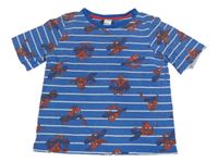 Modré pruhované pyžamové tričko se Spidermanem C&A