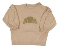 Pudrová mikina s croissantem Tu