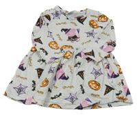 Šedé bavlněné šaty s Pepinou a dýněmi 