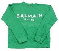 Zelená mikina s nápisem Balmain