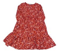 Červeno-modro-bílé vzorované květované šaty Matalan