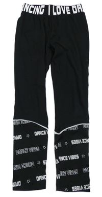 Černé sportovní legíny s nápisy Kids