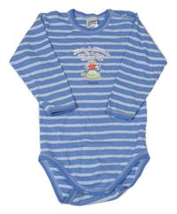 Modro-bílé pruhované body s potiskem