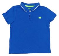 Modré polo tričko s dinosaurem F&F