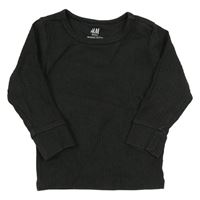 Antracitové žebrované triko H&M