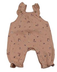 Světlerůžové laclové tepláky s kytičkami M&S