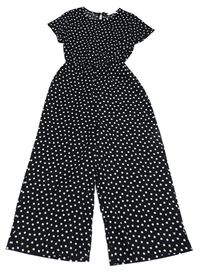 Černý culottes overal s puntíky Mango