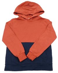 Červeno-tmavomodrá mikina s kapucí H&M