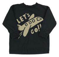 Tmavošedá mikina s letadlem zn. Next