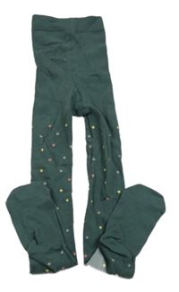 Zelené punčocháče s puntíky 