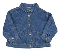 Modrá riflová bunda se srdíčky Zara 