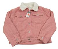 Nové - Růžová manšestrová zimní bunda Primark