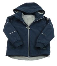 Tmavomodrá softshellová zateplená bunda s kapucí H&m