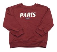 Vínová mikina s nápisem H&M