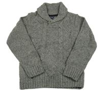 Šedo-barevný melírovavý vzorovaný svetr Kiabi