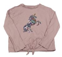 Růžové triko s koníkem z flirů Tu