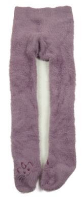 Purpurové chlupaté punčocháče 