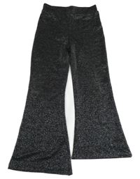 Černo-stříbrné flare kalhoty George 7-10 let