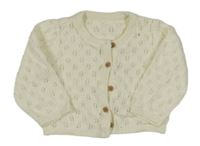 Smetanový propínací děrovaný svetr George