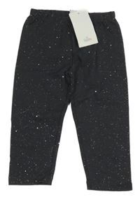 Nové - Tmavošedé třpytivé capri legíny Topolino 