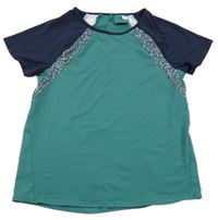 Zeleno-tmavomodré sportovní tričko 