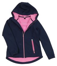 Tmavomodro-růžová softshellová bunda s kapucí Yigga