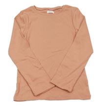 Broskvové žebrované triko Next 