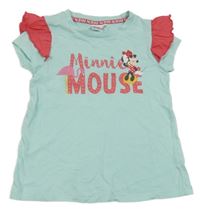Pomněnkové tričko s Minnií a volánky Disney