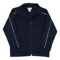 Tmavomodrá propínací sportovní mikina s proužky H&M