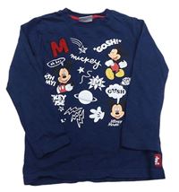Tmavomodré melírované triko s Mickey Mothercare