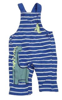 Safírovo-bílé pruhované laclové tepláky s dinosaury M&S