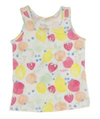 Bílý top s ovocem a jahůdkami PRIMARK