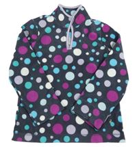 Tmavošedo-barevná puntíkatá fleecová mikina zn. OLD NAVY