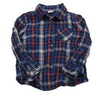 Tmavomodro-bílo-modro-červená kostkovaná košile Kiki&Koko