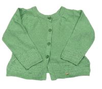 Zeleno-stříbrný melírovaný propínací svetr 