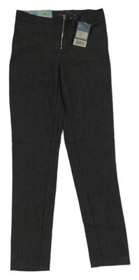 Nové - tmavošedé melírované skinny kalhoty se zipem Pepperts!