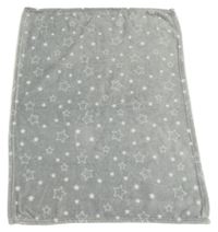 Šedá plyšová deka s hvězdičkami