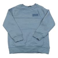 Modrošedá mikina s nášivkou a kapsou a žebrováním George