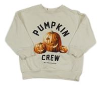 Smetanová oversize mikina s dýněmi a nápisy F&F