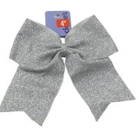 Nové - stříbrná mašle s černou gumičkou do vlasů claire's