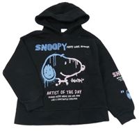 Černá mikina se Snoopym a kapucí ZARA