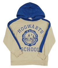 Smetanovo-modrá mikina se znakem a nápisy - Harry Potter a kapucí H&M