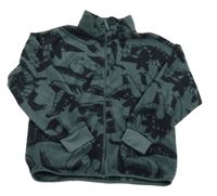 Khakišedá fleecová propínací mikina s dinosaury H&M