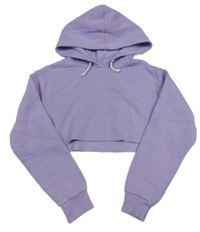 Levandulová crop mikina s kapucí Candy Couture