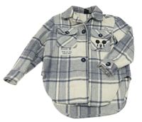 Modro-bílá kostkovaná košilová bunda s Mickey PRIMARK