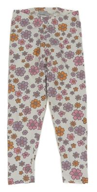 Smetanové květované legíny Kiki&Koko