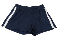 Tmavomodré sportovní kraťasy s bílými pruhy H&M